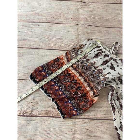 Angie Women's Cold Shoulder Bohemian Printed Tunic Blpuse - Large - Picture 9 of 10